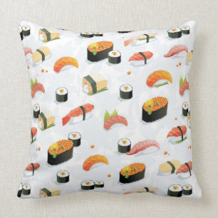 Japanese Food: Sushi Pattern Cushion