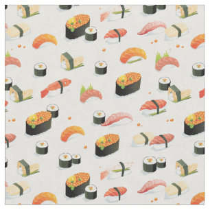 Japanese Food: Sushi Pattern Fabric