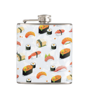 Japanese Food: Sushi Pattern Hip Flask