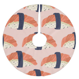 Japanese Food Sushi Seamless Illustration Brushed Polyester Tree Skirt