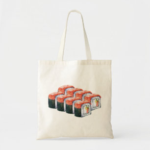 Japanese food sushi with salmon tote bag