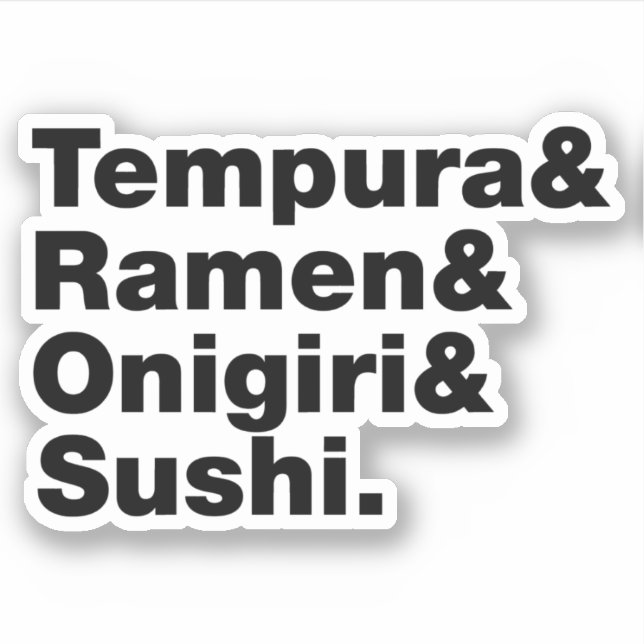Japanese Foods Tempura & Ramen & Onigiri & Sushi. (Front)