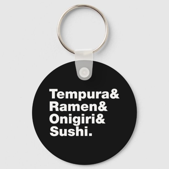 Japanese Foods Tempura & Ramen & Onigiri & Sushi.  Key Ring (Front)