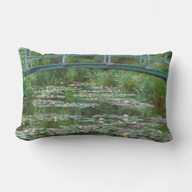 Japanese Footbridge Claude Monet French Art Lumbar Cushion (Front)