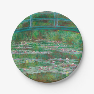 Japanese Footbridge Claude Monet Impressionist Paper Plate