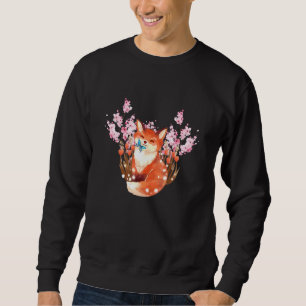 Japanese Fox Cherry Blossom Flower Sakura Sweatshirt