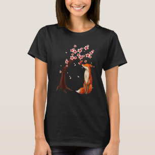Japanese Fox Cherry Blossom Flower Trees T-Shirt