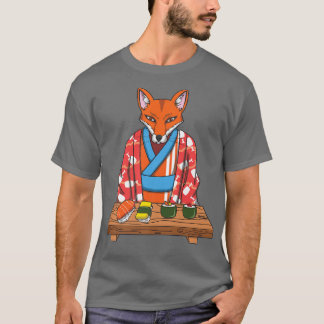 Japanese Fox Fox Mom Kimono Sushi Style Premium T- T-Shirt
