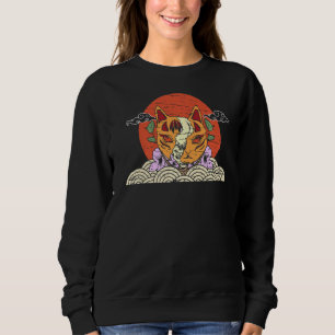 Japanese Fox Kitsune Mask Aesthetic Japanese Fox Sweatshirt