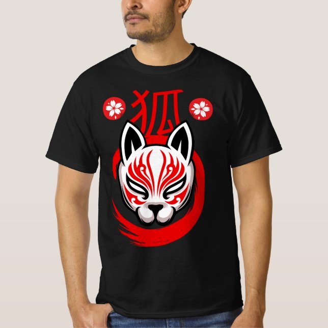 Japanese Fox Samurai (Kitsune) T-Shirt (Front)