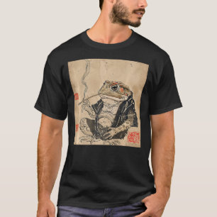 Japanese Frog Smoking In Ukiyo-e Woodblock Style T-Shirt