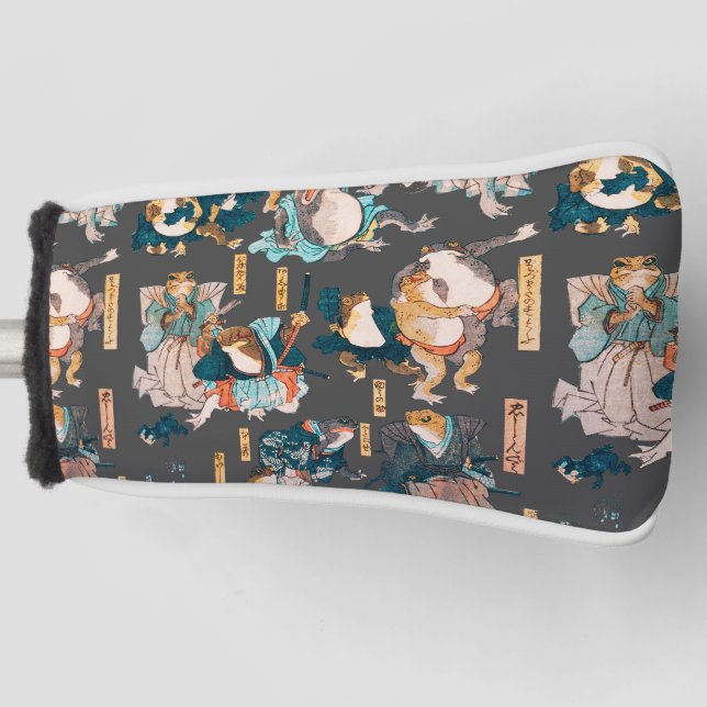 Japanese Frog ukiyo-e Froggies Golf Head Cover (Front)