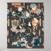Japanese Frog ukiyo-e Froggies