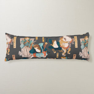 Japanese Frog Woodblock Print Kuniyoshi Ukiyo-e Body Cushion