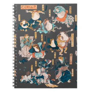 Japanese Frog Woodblock Print Kuniyoshi Ukiyo-e Notebook