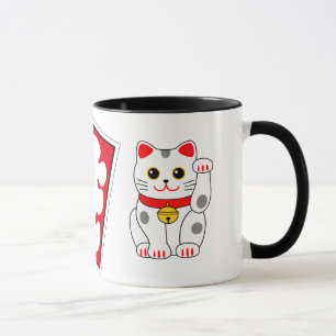 Japanese Full House Mark & Beckoning Cats Mug