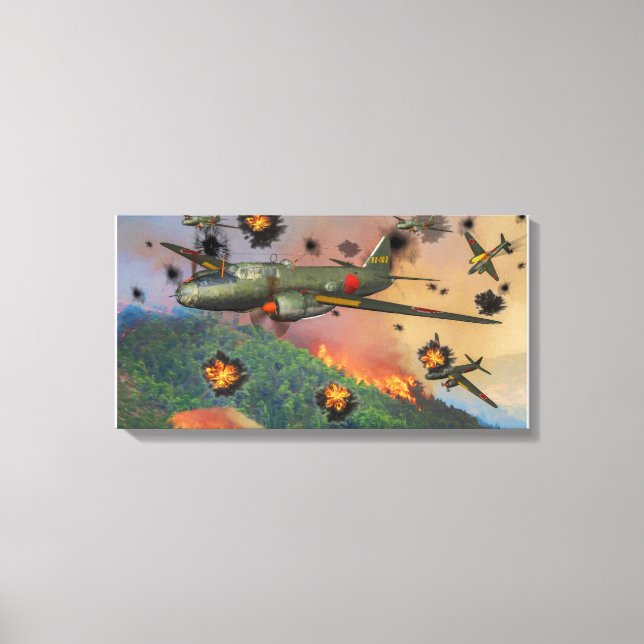 Japanese G4M Betty bomb run Canvas Print (Front)