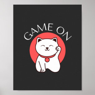 Japanese Game On Cat Charm - Good Gaming Poster