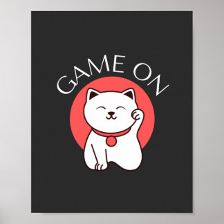 Japanese Game On Cat Charm - Good Gaming Poster