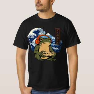 Japanese Gamer Frog Art Men Women Boys Funny T-Shirt