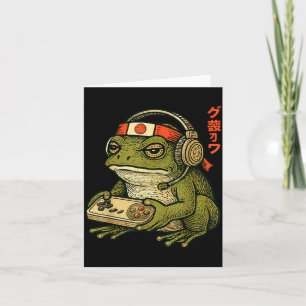Japanese Gamer Frog Art Men Women Boys Funny Vinta Card