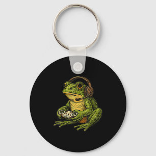 Japanese Gamer Frog Art Men Women Boys Funny Vinta Key Ring