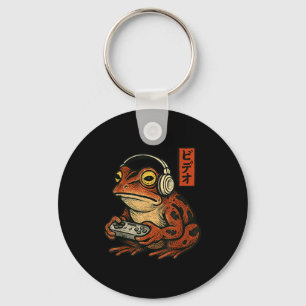 Japanese Gamer Frog Art Men Women Boys Funny Vinta Key Ring