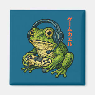 Japanese Gamer Frog Art Men Women Boys Funny Vinta Magnet