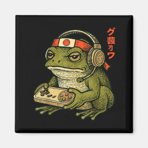 Japanese Gamer Frog Art Men Women Boys Funny Vinta Magnet