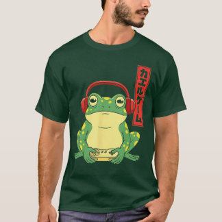 Japanese Gamer Frog Art Men Women Boys Funny Vinta T-Shirt