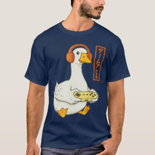 Japanese Gamer Goose Art Men Women Boy Funny Vinta T-Shirt