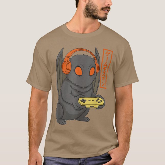 Japanese Gamer Mothman Art Men Women Boy Funny Gam T-Shirt (Front)