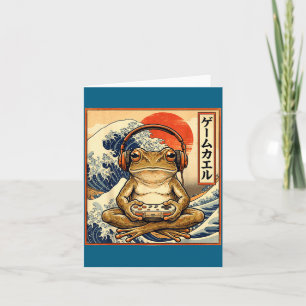 Japanese Gaming Frog Great Wave Artwork Card