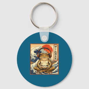 Japanese Gaming Frog Great Wave Key Ring