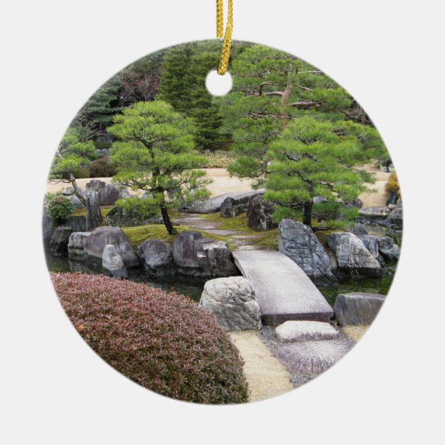 Japanese Garden 日本庭園 Ceramic Tree Decoration (Front)
