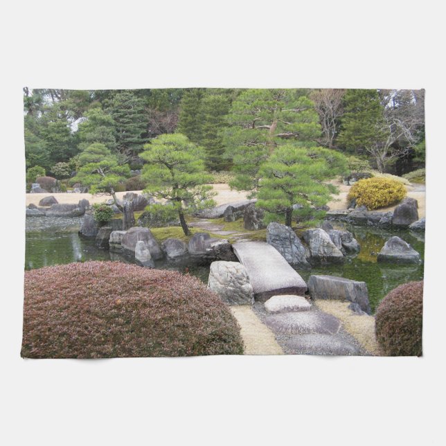 Japanese Garden 日本庭園 Tea Towel (Horizontal)