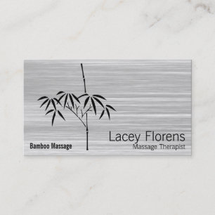 Japanese Garden Bamboo Gradient Scratched Business Card