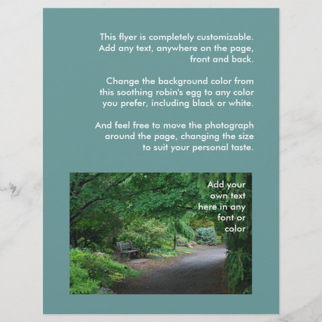 Japanese Garden Bench Flyer (Front)