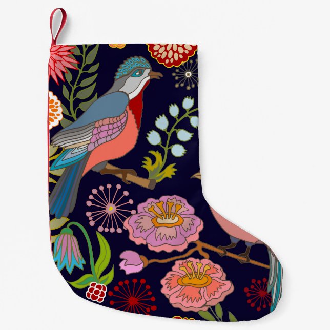 Japanese Garden: Oriental Victorian Seamless Small Christmas Stocking (Front)