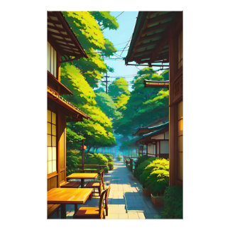 Japanese Garden Outdoor Cafe Photo Print