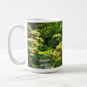 Japanese Garden Painting Effect Landscape Coffee Mug
