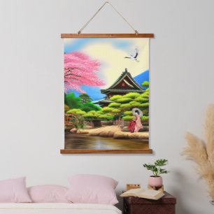 Japanese Garden Scenery Hanging Tapestry