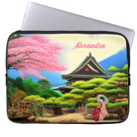 Japanese Garden Scenery Laptop Sleeve