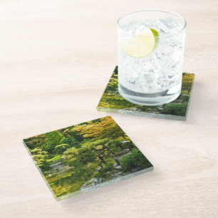 Japanese Garden - Traditional Aesthetic Glass Coaster