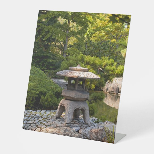 Japanese Garden - Traditional Aesthetic  Pedestal Sign (Front)