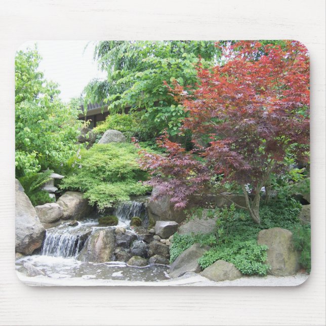 Japanese Garden Waterfall mousepad (Front)