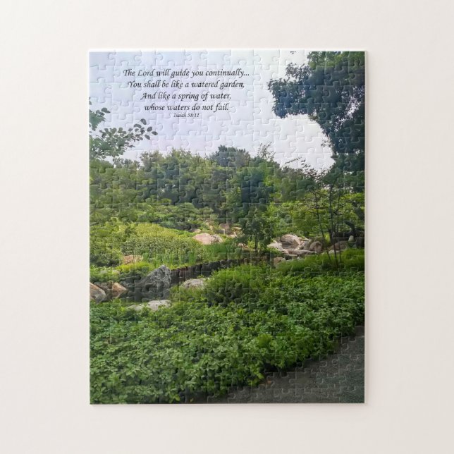 Japanese Garden with Isaiah 58:11 Jigsaw Puzzle (Vertical)