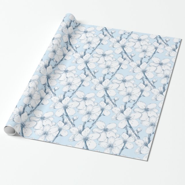 Japanese garden wrapping paper (Unrolled)