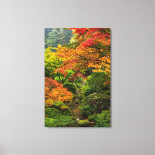 Japanese Gardens In Autumn In Portland, Oregon 3 Canvas Print