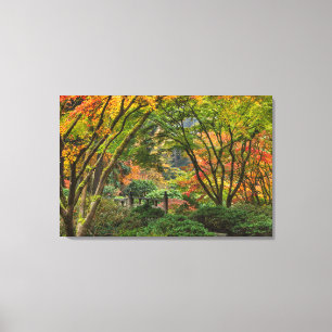 Japanese Gardens In Autumn In Portland, Oregon 4 Canvas Print